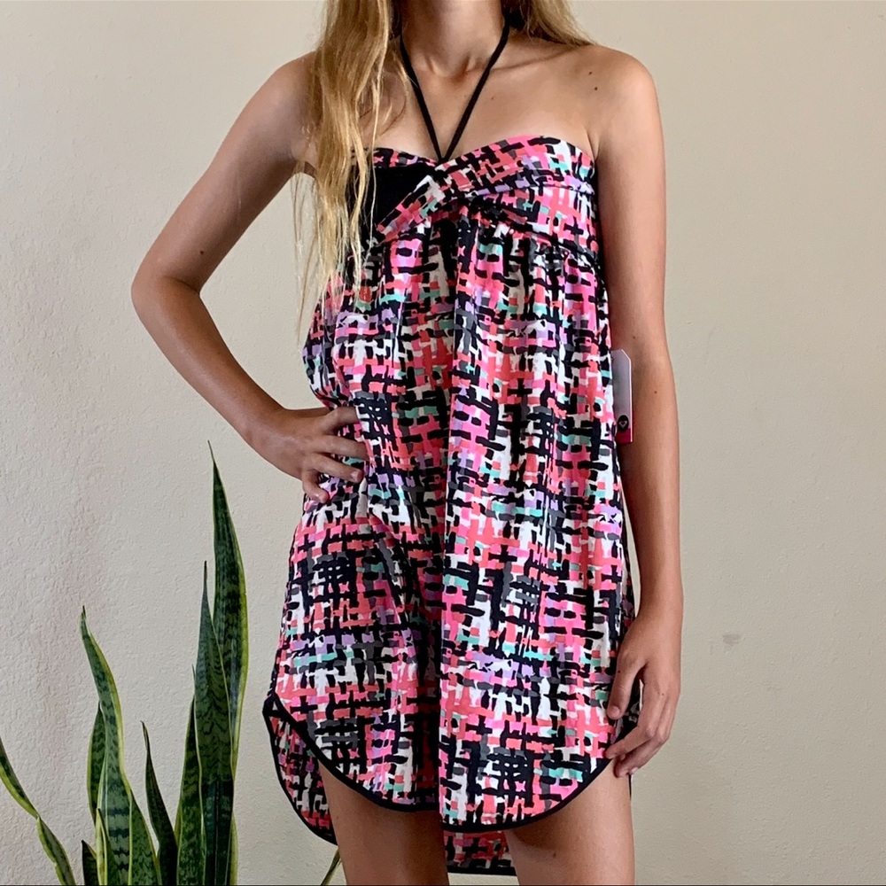 Roxy Multicolor Halter Strap Dress or Swimsuit Cover